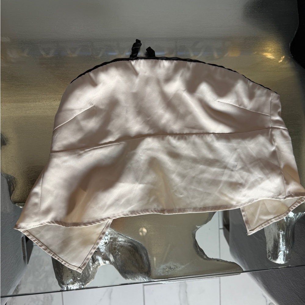 NEVER WORN Missguided Silky Ivory Strapless Bustier Top